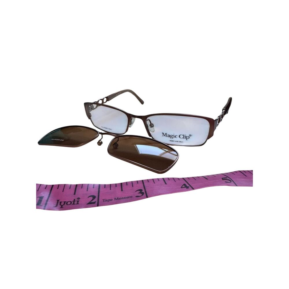 New Magic clips M384 COF square y2k brown glasses